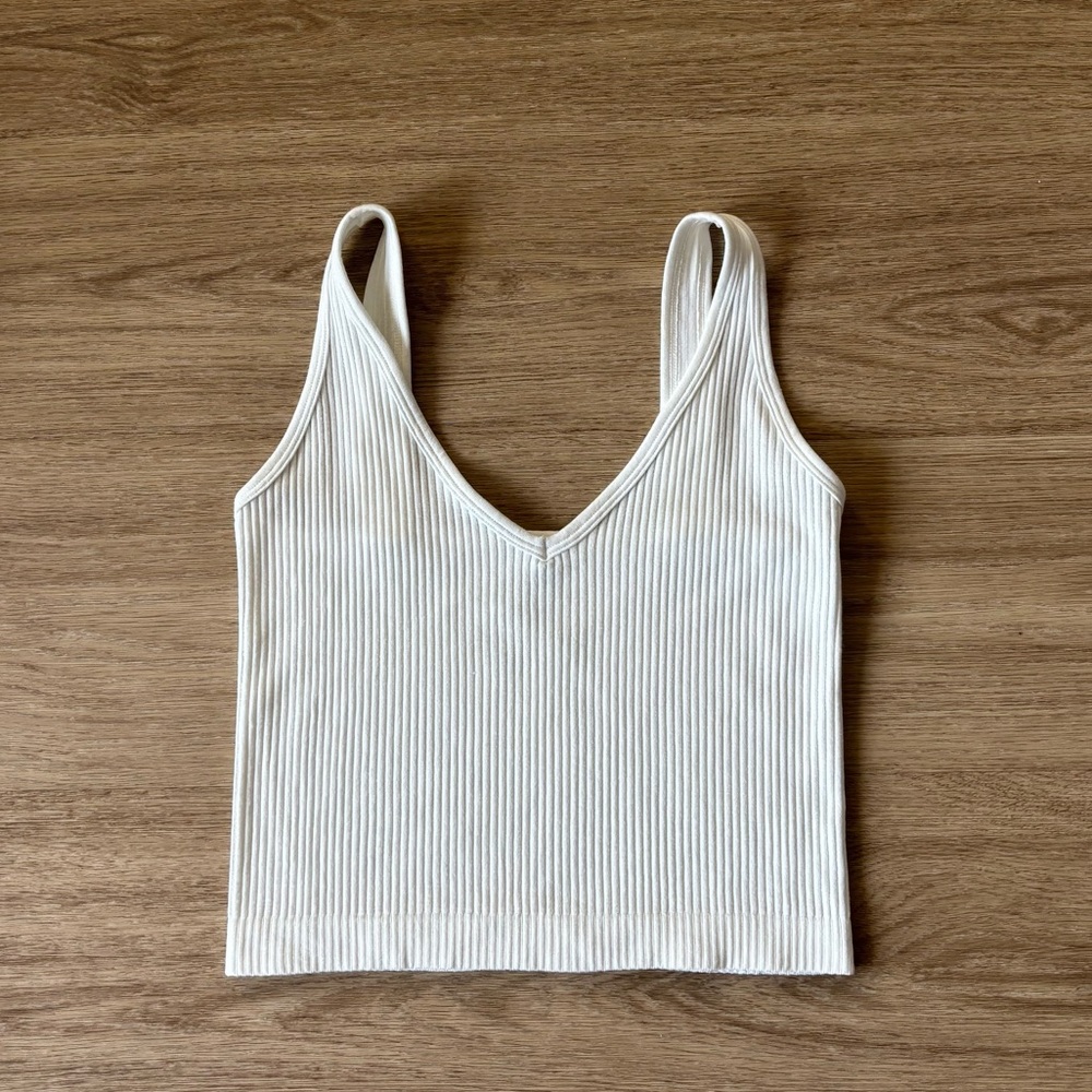 Free People Solid Rib Brami Top White XS/S - Picture 3 of 4